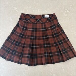 Aritzia Checkered Mini Skirt in Black and Brown